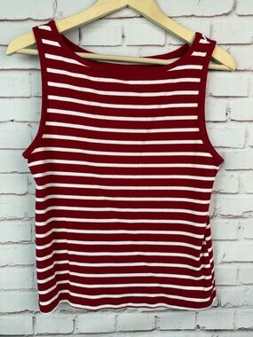 wild fable Red and White‎ Striped Ribbed Tank Top